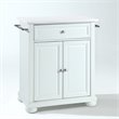 Pemberly Row Wood Granite Top Portable Kitchen Island in White