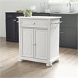 Pemberly Row Wood Granite Top Portable Kitchen Island in White