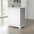 Pemberly Row Wood Granite Top Portable Kitchen Island in White