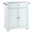 Pemberly Row Wood Granite Top Portable Kitchen Island in White