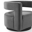 Pemberly Row Modern Performance Velvet Swivel Armchair in Gray