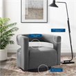 Pemberly Row Modern Performance Velvet Swivel Armchair in Gray