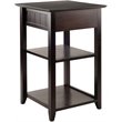 Pemberly Row 2 Shelf Transitional Solid Wood Printer Stand in Coffee
