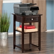Pemberly Row 2 Shelf Transitional Solid Wood Printer Stand in Coffee