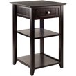 Pemberly Row 2 Shelf Transitional Solid Wood Printer Stand in Coffee