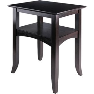 Pemberly Row Flared Leg Transitional Solid Wood End Table in Coffee