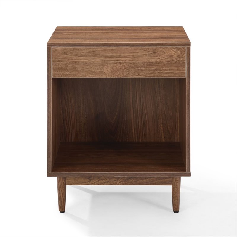 Pemberly Row 1 Particle Board Wood Drawer End Table in Walnut