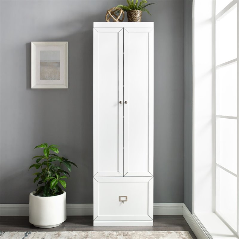Pemberly Row Contemporary Wood Convertible Pantry Closet in White