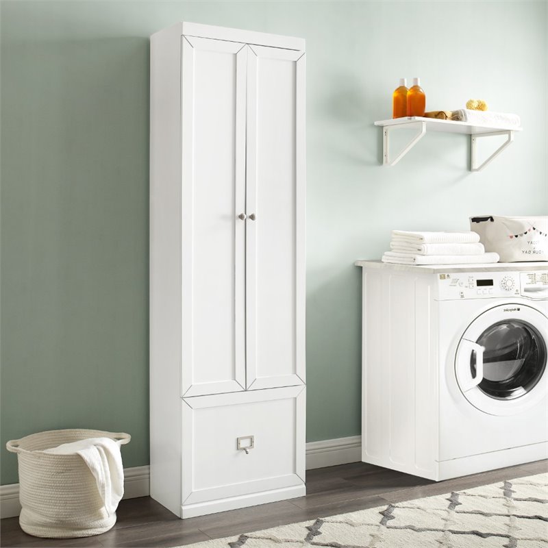 Pemberly Row Contemporary Wood Convertible Pantry Closet in White