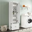 Pemberly Row Contemporary Wood Convertible Pantry Closet in White