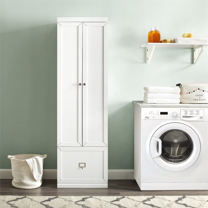 Pemberly Row Contemporary Wood Convertible Pantry Closet in White