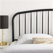 Pemberly Row Modern Farmhouse Twin Metal Spindle Headboard in Black