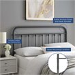 Pemberly Row Modern Farmhouse Queen Metal Spindle Headboard in Gray