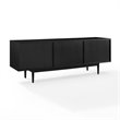 Pemberly Row Mid-Century Wood Record Storage Console Cabinet in Black