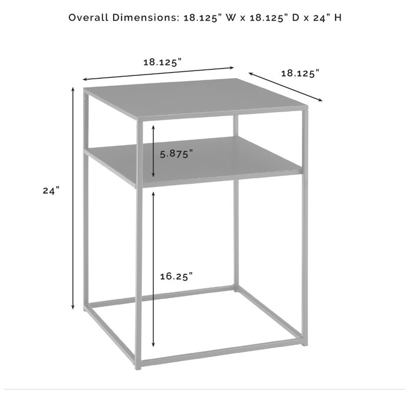 Pemberly Row Modern / Contemporary Metal End Table in Matte Black