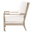 Pemberly Row Contemporary Rouleau Fabric Club Chair in White