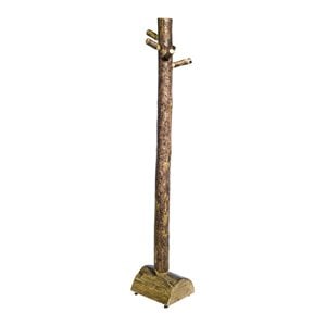 Pemberly Row Contemporary Wood Adult Coat Tree in Brown Lacquered