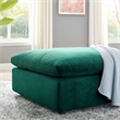Pemberly Row Down Filled Overstuffed Performance Velvet Ottoman in Green