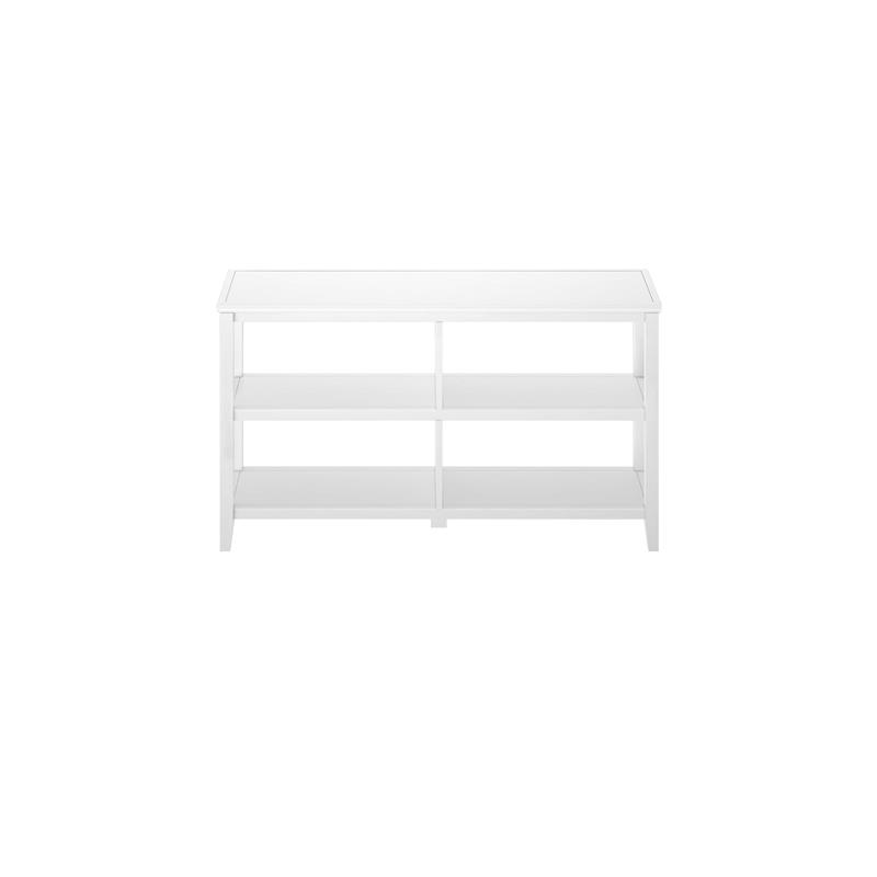 Pemberly Row 2-tier Low Traditional Wooden Bookcase in White