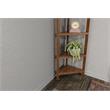 Pemberly Row 4-tier Corner Traditional Wooden Bookcase in Walnut