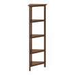 Pemberly Row 4-tier Corner Traditional Wooden Bookcase in Walnut