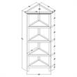 Pemberly Row 4-tier Corner Traditional Wooden Bookcase in Washed Gray