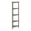 Pemberly Row 4-tier Corner Traditional Wooden Bookcase in Washed Gray