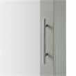 Pemberly Row Modern MDF Wood Mirrored Wall Cabinet in Gray/Clear
