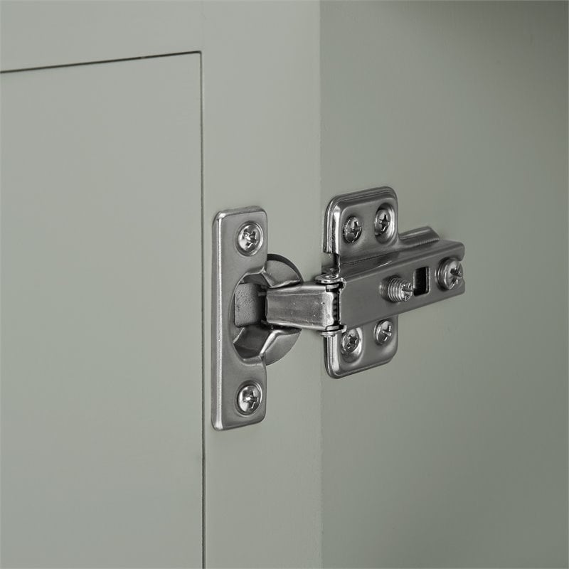 Pemberly Row Modern MDF Wood Mirrored Wall Cabinet in Gray/Clear