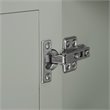 Pemberly Row Modern MDF Wood Mirrored Wall Cabinet in Gray/Clear