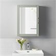 Pemberly Row Modern MDF Wood Mirrored Wall Cabinet in Gray/Clear