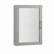 Pemberly Row Modern MDF Wood Mirrored Wall Cabinet in Gray/Clear