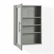 Pemberly Row Modern MDF Wood Mirrored Wall Cabinet in Gray/Clear