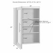 Pemberly Row Modern MDF Wood Mirrored Wall Cabinet in Gray/Clear