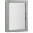 Pemberly Row Modern MDF Wood Mirrored Wall Cabinet in Gray/Clear