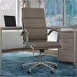 Pemberly Row High Back Faux Leather Executive Office Chair in Washed Gray