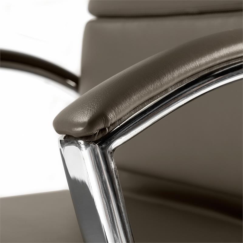 Pemberly Row High Back Faux Leather Executive Office Chair in Washed Gray