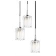 Pemberly Row Contemporary 3-Light Swizzle Glass Pendant in Chrome
