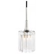 Pemberly Row Contemporary 3-Light Swizzle Glass Pendant in Chrome