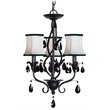 Pemberly Row Modern 3-Light Metal Steel Mini Chandelier in Black