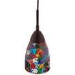 Pemberly Row 1-Light Glass Mini-Pendant in Bronze/Multi-Color