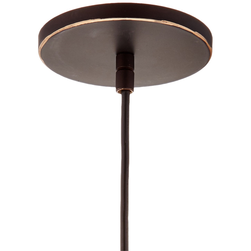 Pemberly Row 1-Light Glass Mini-Pendant in Bronze/Multi-Color