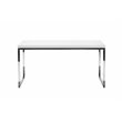 Pemberly Row Modern Gloss Lacquer & High Polished Steel Metal Desk in White