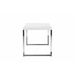 Pemberly Row Modern Gloss Lacquer & High Polished Steel Metal Desk in White