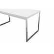 Pemberly Row Modern Gloss Lacquer & High Polished Steel Metal Desk in White