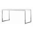 Pemberly Row Modern Gloss Lacquer & High Polished Steel Metal Desk in White