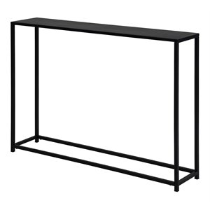 Pemberly Row 38&quot Rectangular Modern Metal Console Table in Black