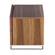 Pemberly Row Modern Wood Veneer & Polished Steel Night Stand in Walnut