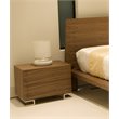 Pemberly Row Modern Wood Veneer & Polished Steel Night Stand in Walnut