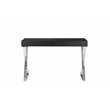 Pemberly Row Modern Wood Veneer & High Polished Steel Desk in Black